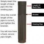 Flue pipe 6" x adjustable length